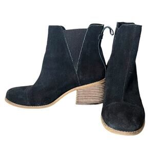 TOMS Esme Black Suede Slip On‎ Ankle & Booties Boots Women’s Size 7.5